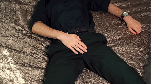 Young Handsome Man Noel Dero Masturbates On The Bed In A Beautiful Suit And Brings Himself To Orgasm